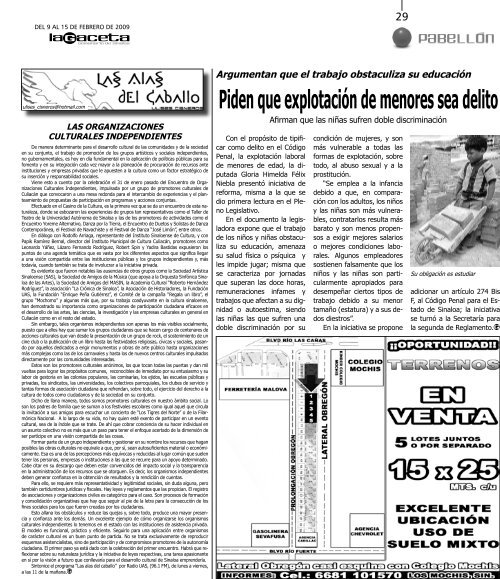 Sinaloa en primer lugar... - SEMANARIO LA GACETA