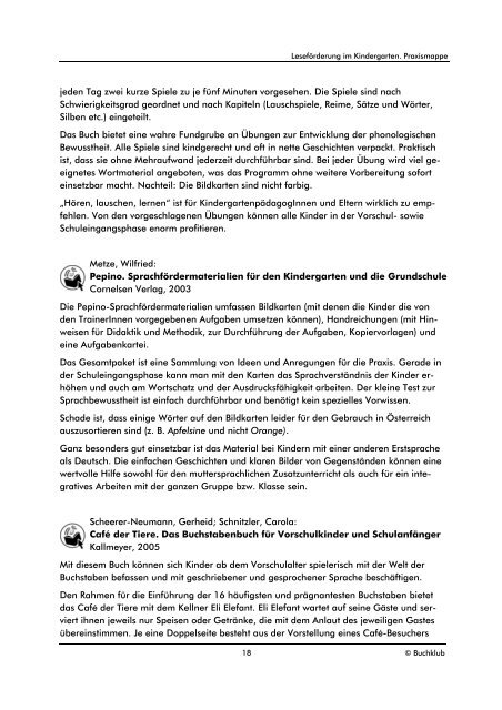 Leseförderung im Kindergarten, PDF - LesepartnerInnen