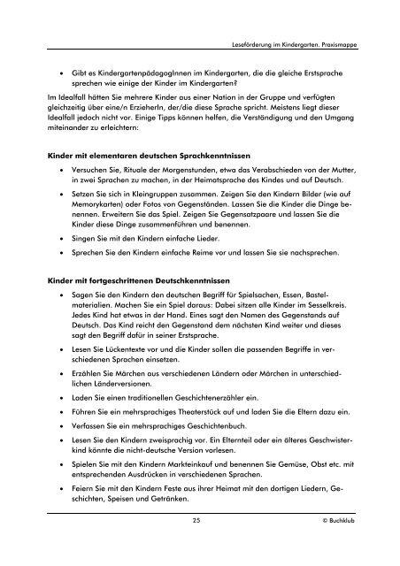 Leseförderung im Kindergarten, PDF - LesepartnerInnen