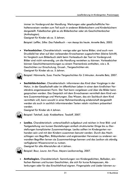 Leseförderung im Kindergarten, PDF - LesepartnerInnen