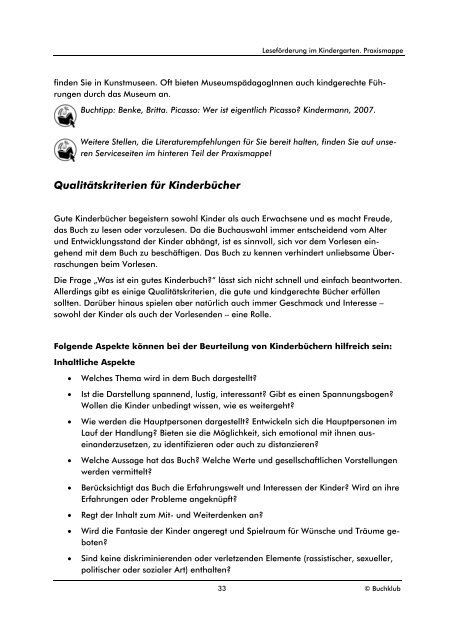 Leseförderung im Kindergarten, PDF - LesepartnerInnen