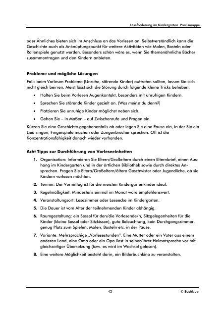 Leseförderung im Kindergarten, PDF - LesepartnerInnen