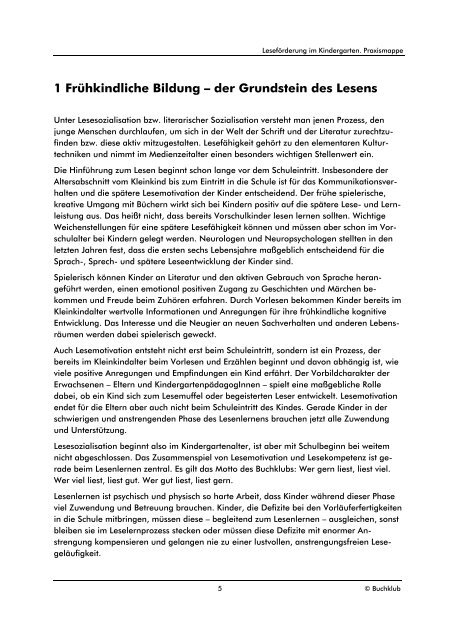 Leseförderung im Kindergarten, PDF - LesepartnerInnen