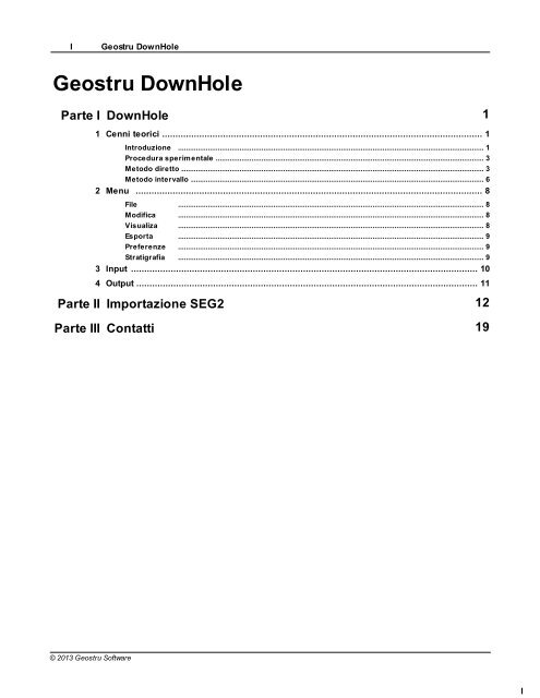 Manuale utente Downhole - GeoStru Software