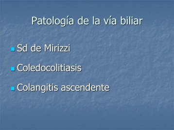 Patología de la vía biliar