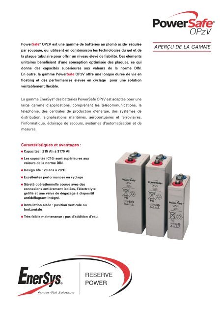 Fr-Opzv-Rs-005 April 2011 - Enersys - EMEA