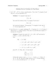 Math 60. Rumbos Spring 2009 1 Solutions Review Problems for ...