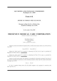 Form 6-K - Fresenius Medical Care