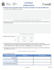 Certificat d'assurance - Office des transports du Canada