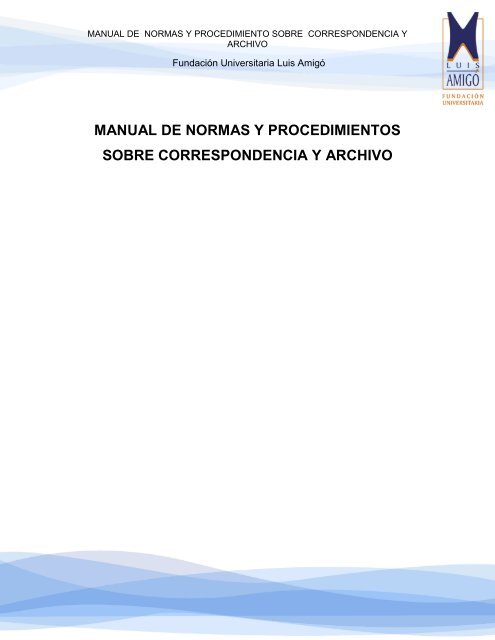 manual de normas y procedimiento sobre correspondencia y archivo