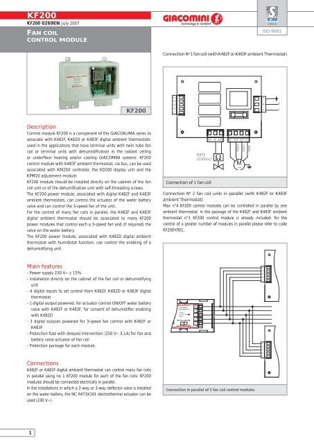 kf200 - fan coil control module 0269en - Giacomini SpA