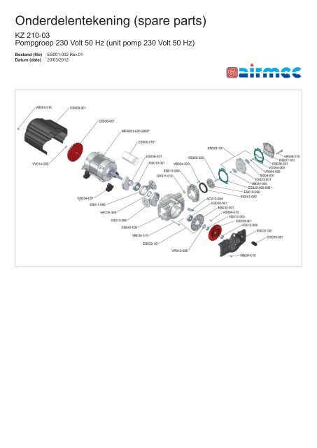 Onderdelentekening (spare parts) - GMT International