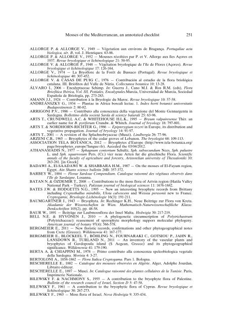 Mosses of the Mediterranean, an annotated checklist - Optima-bot.org