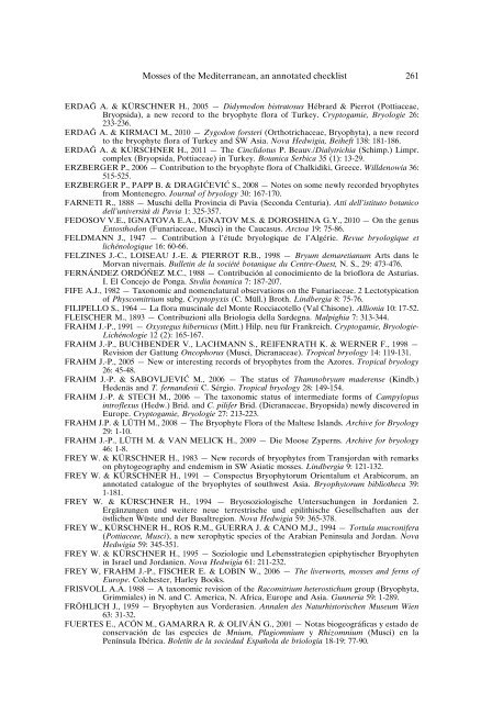 Mosses of the Mediterranean, an annotated checklist - Optima-bot.org