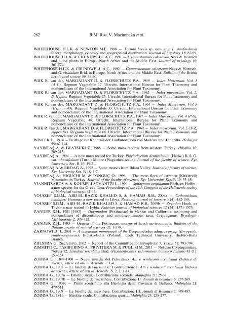 Mosses of the Mediterranean, an annotated checklist - Optima-bot.org