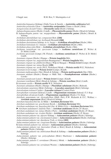 Mosses of the Mediterranean, an annotated checklist - Optima-bot.org