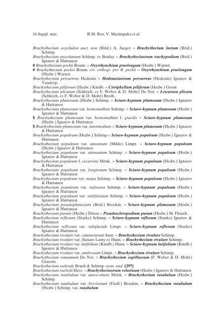 Mosses of the Mediterranean, an annotated checklist - Optima-bot.org