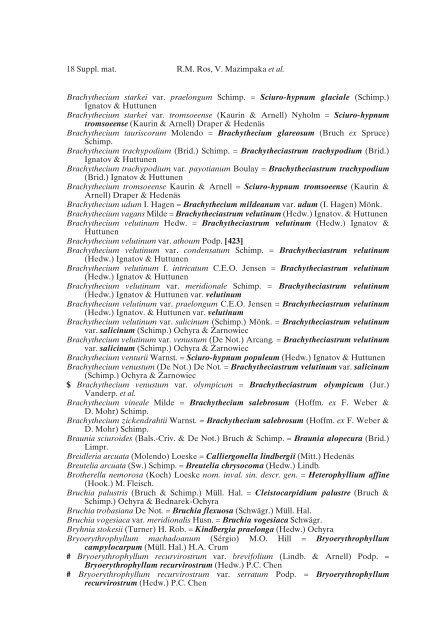 Mosses of the Mediterranean, an annotated checklist - Optima-bot.org