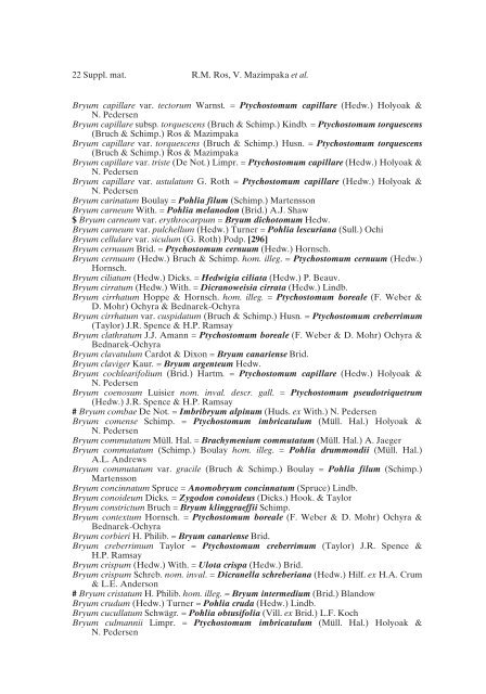 Mosses of the Mediterranean, an annotated checklist - Optima-bot.org