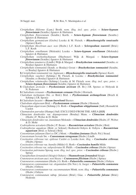 Mosses of the Mediterranean, an annotated checklist - Optima-bot.org