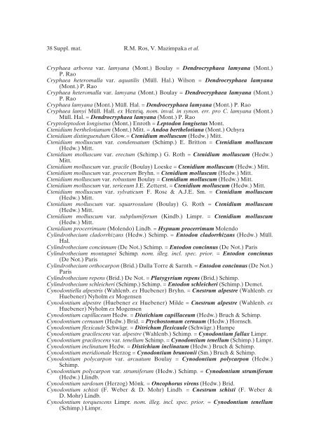 Mosses of the Mediterranean, an annotated checklist - Optima-bot.org