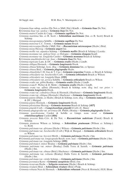 Mosses of the Mediterranean, an annotated checklist - Optima-bot.org