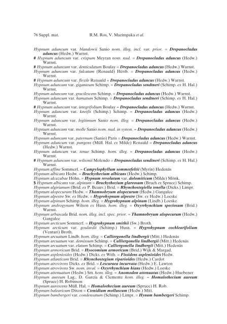 Mosses of the Mediterranean, an annotated checklist - Optima-bot.org