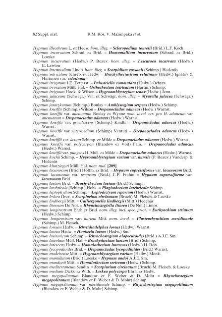 Mosses of the Mediterranean, an annotated checklist - Optima-bot.org