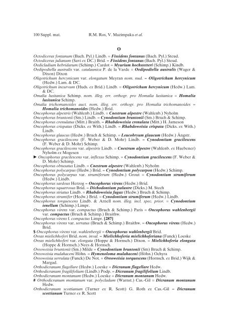 Mosses of the Mediterranean, an annotated checklist - Optima-bot.org