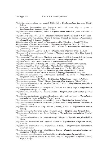 Mosses of the Mediterranean, an annotated checklist - Optima-bot.org