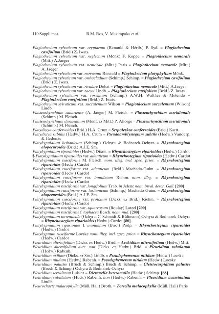 Mosses of the Mediterranean, an annotated checklist - Optima-bot.org