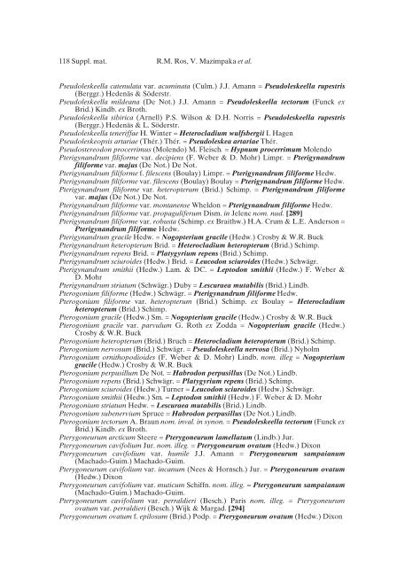 Mosses of the Mediterranean, an annotated checklist - Optima-bot.org