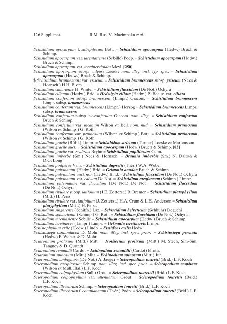 Mosses of the Mediterranean, an annotated checklist - Optima-bot.org