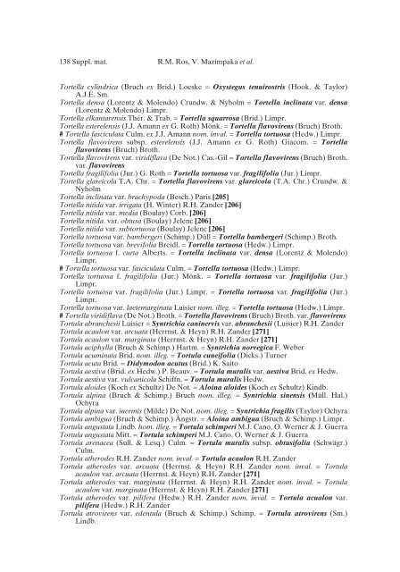 Mosses of the Mediterranean, an annotated checklist - Optima-bot.org