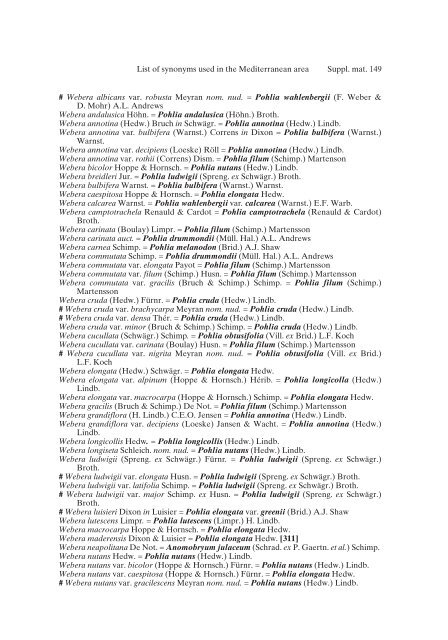 Mosses of the Mediterranean, an annotated checklist - Optima-bot.org