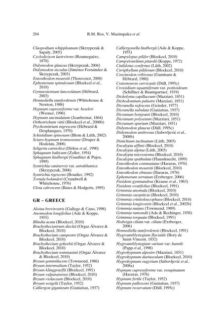 Mosses of the Mediterranean, an annotated checklist - Optima-bot.org