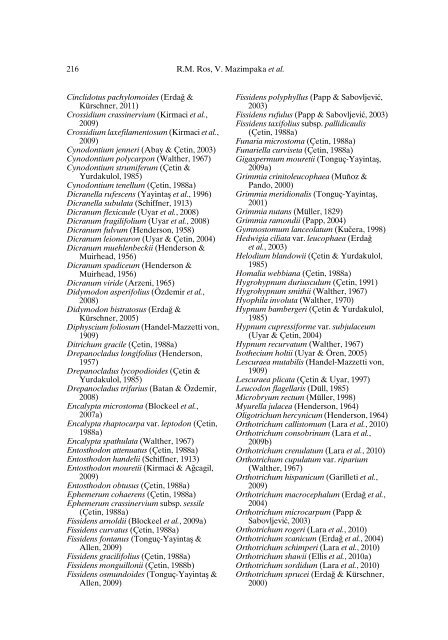 Mosses of the Mediterranean, an annotated checklist - Optima-bot.org