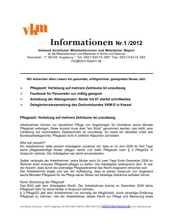 Informationen Nr.1 /2012 - VKM Bayern
