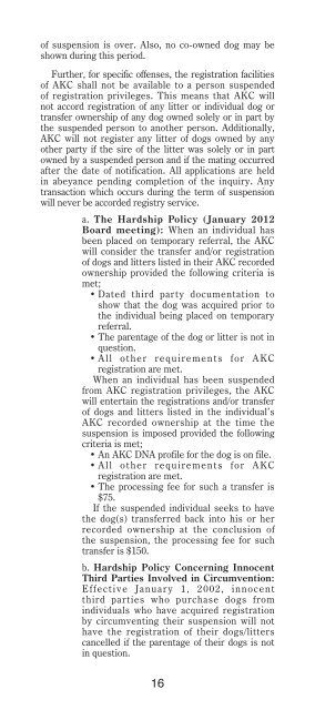 AKC® Procedures for Registration Matters - American Kennel Club