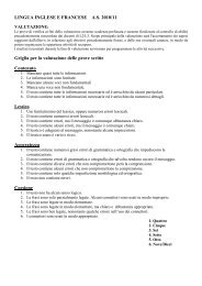 Criteri di Valutazione di Lingua Francese e Inglese - Comune di ...