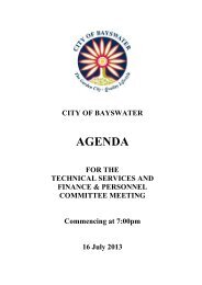 Agenda Technical Services and Finance ... - City of Bayswater