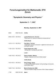 Symplectic Geometry and Physics - FIM - ETH ZÃ¼rich