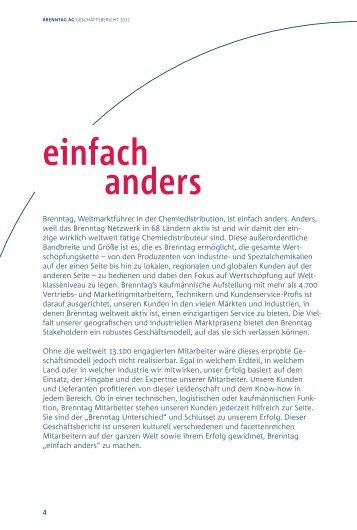 einfach anders - Annual Report 2011 - Brenntag