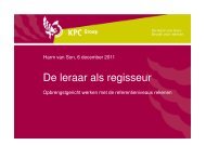 Docent als regisseur KPC Groep - Steunpunt taal en rekenen mbo