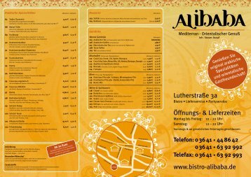 63 92 992 Telefax: 0 36 41 - Bistro Alibaba Jena