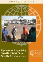 Options for Organizing Waste Pickers in South Africa - WIEGO