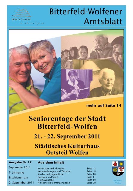 Bitterfeld Wolfener Amtsblatt Stadt Bitterfeld Wolfen