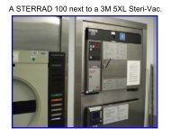 A STERRAD 100 next to a 3M 5XL Steri-Vac.