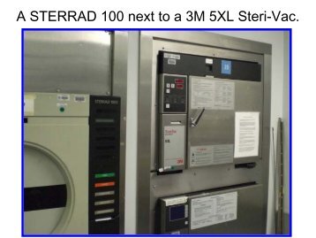 A STERRAD 100 next to a 3M 5XL Steri-Vac.