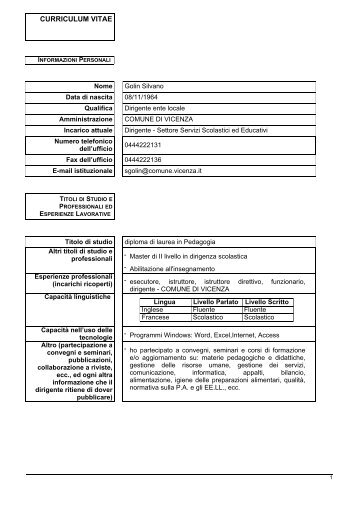 Golin Silvano in formato Documento PDF - Comune di Vicenza